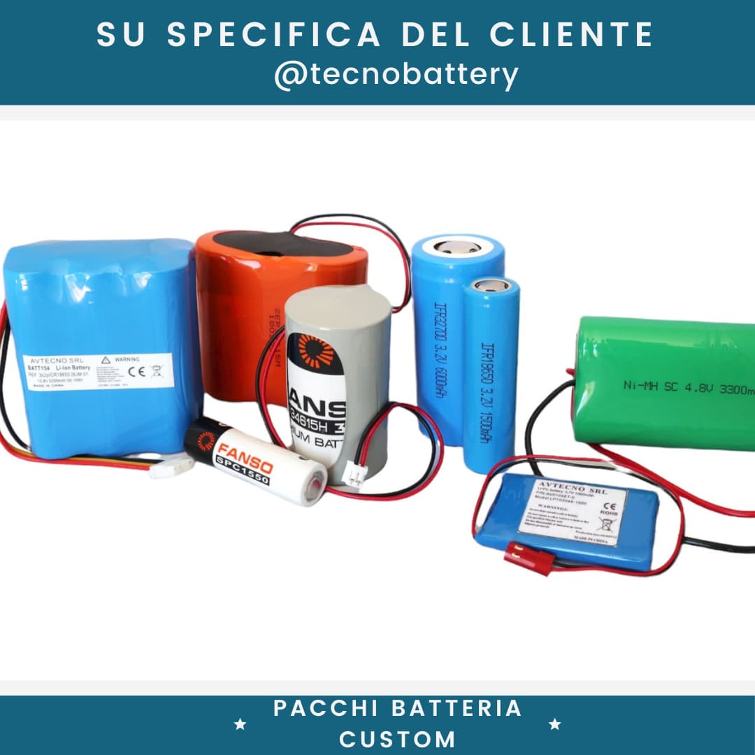 pacchi batterie custom con connettori potenze e tensione personalizzate