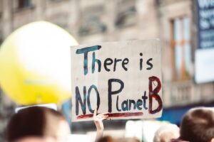 there is no planet B manifesto con scritto non c'è un pianeta B